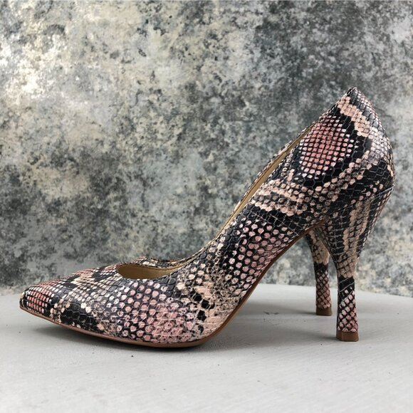 Vince Camuto Women's Size 6M Aparla Brown Snake Print Leather High Heel Pumps - Picture 7 of 16